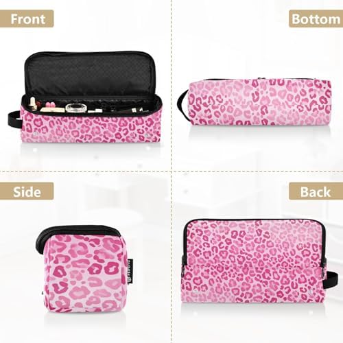 Hair Tools Travel Bag with Heat Resistant Mat Detachable 2-in-1 Curling Iron Travel Case Hot Tools Organizer for Straightener Flat Iron Gradient Pink Leopard Print - Image 5
