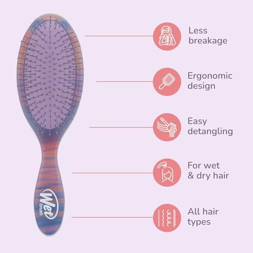 Wet Brush Original Detangler Hair Brush, Purple (Desert Afterglow), Ultra-Soft IntelliFlex Bristles, Detangling Bristles Glide Through Tangles (Wet Dry & Damaged Hair), Women & Men (2 Pack) - Image 3