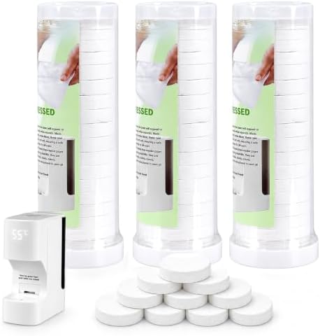 Hot Towel Dispenser Refills, Original Towel Refill for Hot Face Towel Heater Machine, 60 Pcs Disposable Compressed Towels for Towels Warmer Dispenser 100% Plant Fiber（Tea Flavor） by AZGOGO