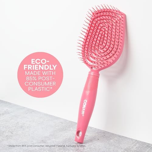 Conair Scalp Care Detangling hairbrush - Curly Hair Brush - Scalp Massager - hairbrushes for women & men - detangler for all lengths and types - can use wet or dry - Pink Pulse - Image 7