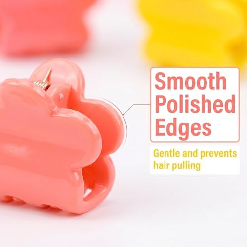 100 Pcs Mini Hair Clips for Girls, Cute Pastel Flower & Animal Design Clips, Durable Plastic Hair Accessories for Toddlers and Kids - Image 3