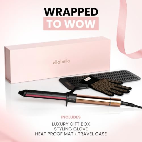 ELLA BELLA® Curling Iron 1 Inch, Professional Ceramic Wand, All Hair Types - Image 6