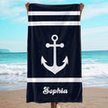 JML Personalized Beach Towel with Name, Custom Anchor Beach Towel, Customized Microfiber Pool Towel, Quick Dry & Absorbent Swim Towel for Adult,Anniversary, Birthday, Summer Holiday,Vacation by JML
