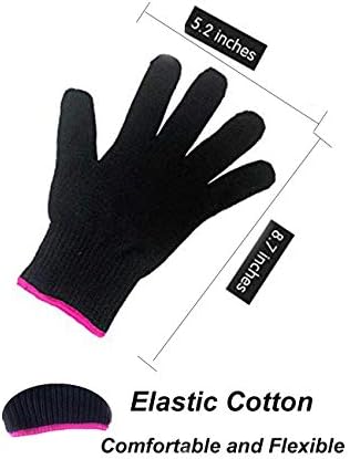 AFT90 Heat Resistant Glove for Hair Styling, Curling Iron, Flat Iron and Curling Wand, Black, Pink Edge, 1 Piece - Image 4
