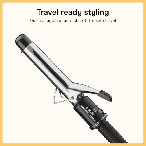 Conair Curling Iron​, Fine to Thick Hair, 1-in. Barrel, Black/Silver - Image 6