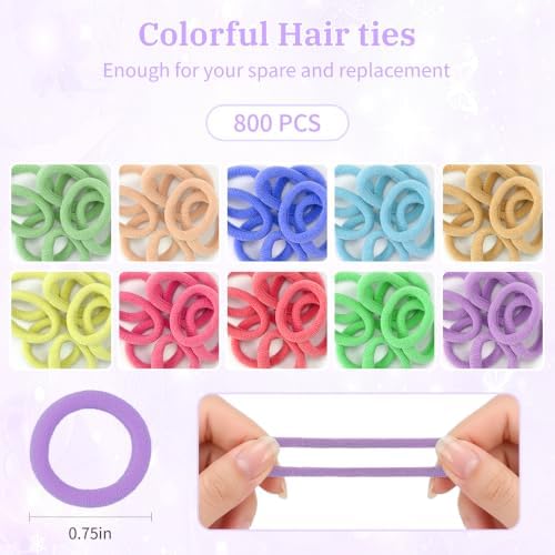 Ooosonlu 876 PCS Girls Elastic Hair Ties Set Hair Elastics for Kids - Image 3