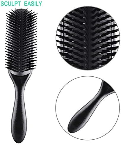 SIQUK 6 Pieces Hair Brush Comb Set Paddle Brush Detangle Hair Brush and Black Combs for Men and Women Wet, Dry, Curly and Straight Hair - Image 3