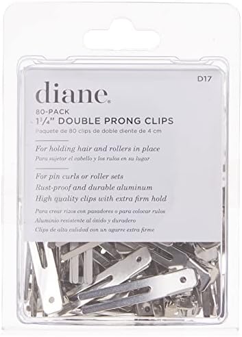 Diane Double Prong Hair Clips for Women, Girls For Holding Rollers or Hair 1.75 Inches Long Silver D17, 80 Count (Pack of 2) - Image 2
