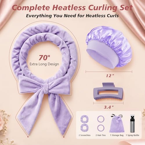 Gwabee Velvet Heatless Curls Overnight Hair Curlers to Sleep In - Image 6