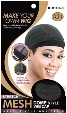 Qfitt Mesh Dome Wig Cap #5011, Black, 1 Pack, Non-Slip for Women by Qfitt