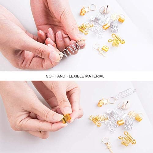 SweetMe 230 Pieces Hair Jewelry for Women Braids, 16 Style Loc Jewelry for Braiding Hair, Cute Pendant Hair Jewels Rings for Dreadlocks Braiding Accessories - Image 5