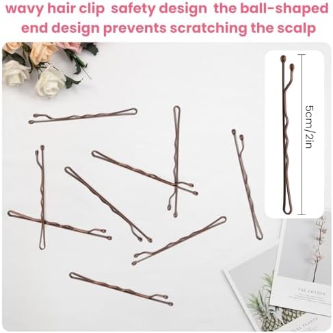 Brown bobby pins, cute box, pain-free, comfortable, all-day styling and buns. Suitable for all hair types. (Brown-03) - Image 2