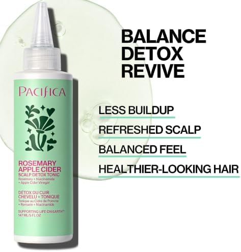 Pacifica Scalp Detox Tonic – Scalp Exfoliator with Glycolic & Salicylic Acid for Clarifying Build Up & Purifying – Infused with Rosemary to Support an Itchy, Dry Head – Vegan & Cruelty-Free – 5 oz - Image 4