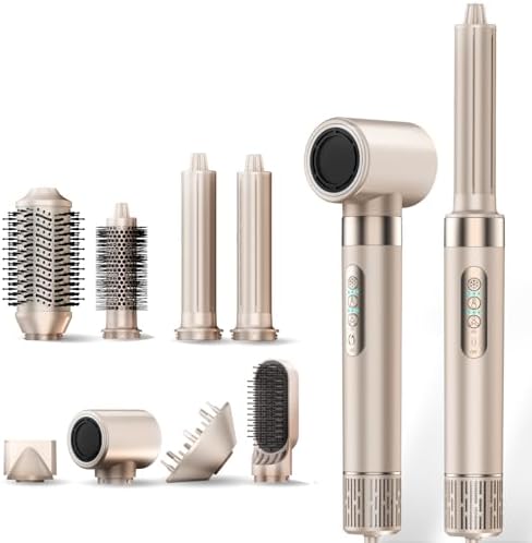 8-in-1 Hot Air Styler & Hair Dryer Brush Set with Auto-Wrap Curlers by Unknown