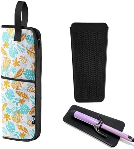 WK IEASON Hair Tool Travel Bag with Heat Resistant Mat Curling Iron Bag by WKIEASON