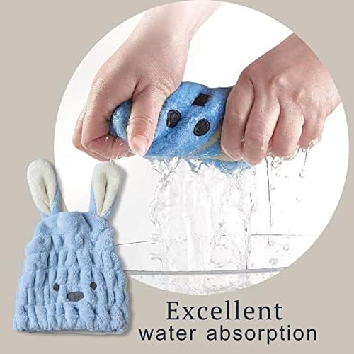 Hair Towel Wrap for Kids, Bunny Toddler Dry Head Cap Absorbent Quick - Image 5
