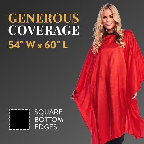 Betty Dain Crinkle Nylon Hair Cutting Cape, 54" x 60", Red - Image 4