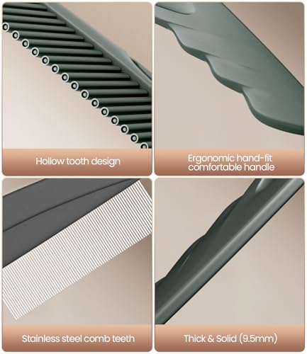 Dandruff Comb Removal 2PC Hollow Fine Tooth Scalp Detox Hair Care Tool - Image 5