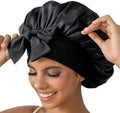 GDTOGRT Satin Silk Bonnet for Sleeping Women - Double Layer Sleep Hair Bonnets Caps for Curly Braid Hair with Tie Band by GDTOGRT