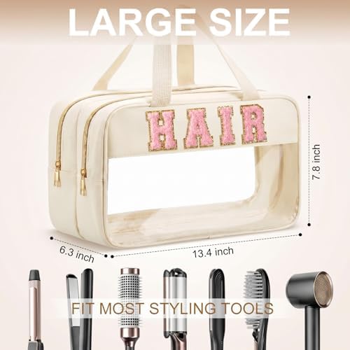 Pinkunn Hair Tool Travel Bag Tools Large Travel Case, Cream White - Image 2