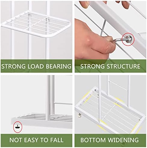 LINZINAR 4 Tier Plant Stand Indoor Outdoor Metal Corner Display Shelf - Image 5