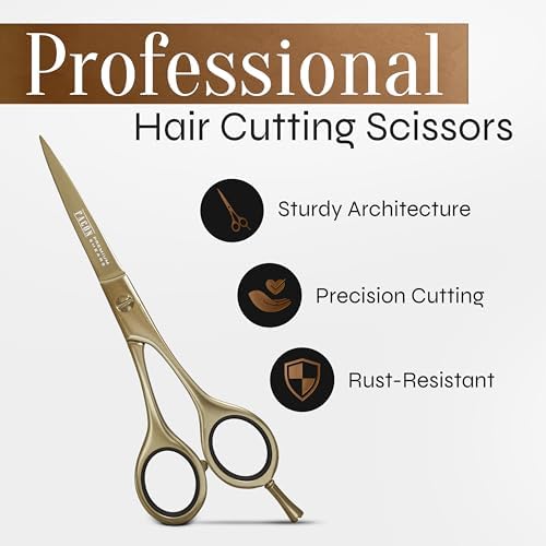 Facón Hair Cutting Scissors - Professional Hair Scissors 6.5 Inch Razor Edge Barber Shears Salon Hair Cutting Shears - Japanese Stainless Steel - Precision Cutting Premium Shears for Men, Women & Kids - Image 2