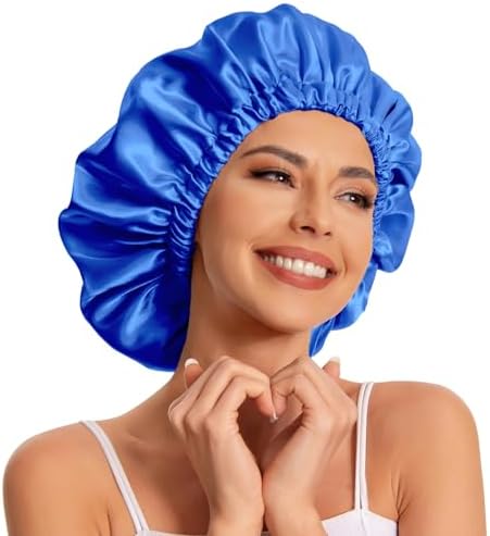 Edoneery Satin Bonnet for Sleeping Women, Double Layer Curly Hair Cap by Edoneery