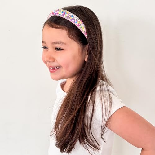FROG SAC Headbands for Girls - Heart Head Bands for Kids, Wide Rainbow Hair Band for Little Girl, Sparkly Hair Accessories for Toddler Children, Easter Basket Stocking Stuffers (Rainbow Hearts) - Image 5