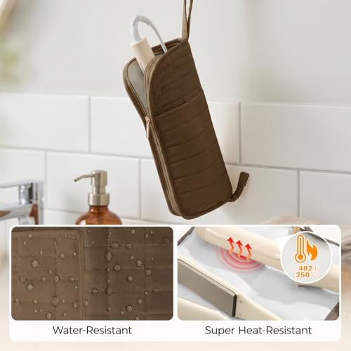 Drak Brown Heat Resistant Case with Mat Pouch for Hair Tools - Image 6