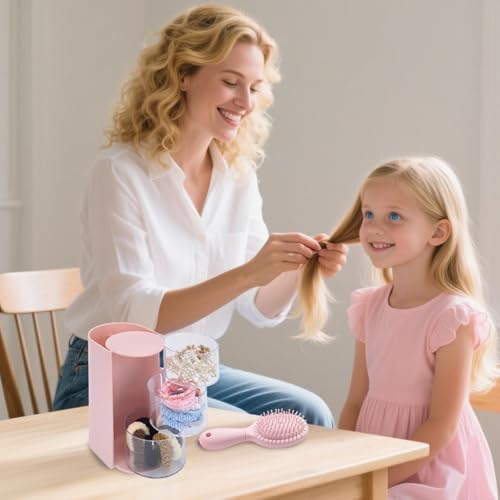 Hair Accessory Organizer, Hair Brush Organizer, 3-Tier Clear Hair Accessories Organizer Rotatable, Perfect for Hair Ties Clips and Small Bows Clip Earring Necklaces, A Girl The Latest Gift white - Image 3