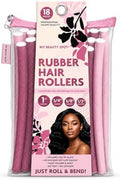 My Beauty Spot Flexi Rods Foam Hair Rollers 3/4" 5/8" and 1" Diameter Professional Salon Quality 12 Pcs Rubber Hair Rollers for Long, Medium and Short Hair (Multi-Color) by My+Beauty+Spot