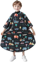 PERFEHAIR Kids Haircut Cape with Sleeves - Cute Cars Printing, Adjustable Neck Collar, Comfortable Barber Cape for Boys & Girls, Ideal for Home or Salon Use, Professional Hair Cutting Apron by PERFEHAIR