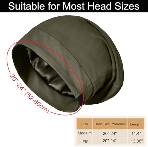 Satin Bonnets for Sleeping Adjustable Silk Lined Bonnet Sleep Cap Hair Wrap - Image 6