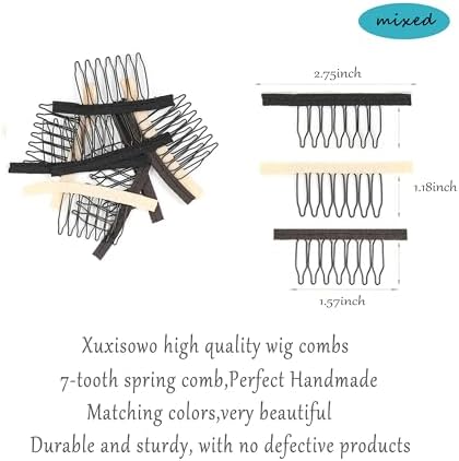 30 Pcs Wig Clips Wig Comb Wig Combs to Secure Wig 7-Teeth Wig Combs for Making Wig Caps (30 Pcs, Mixed) - Image 2