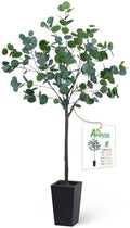 Aveyas 5ft Artificial Eucalyptus Tree for Home Decor, 5 ft Large Faux Floor Plant Fake Silk Trees with Pot for Indoor Outdoor House Living Room Office (5 Feet Tall Including Raised Pot) by Aveyas