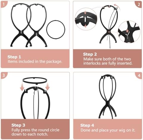 Dreamlover Wig Head Stand for Travel, Wig Drying Stand, Black, 2 Packs - Image 6