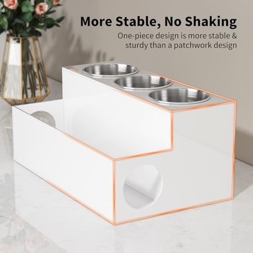 NIUBEE Acrylic Hair Tool Organizer,Hair Dryer Holder Countertop with 3 Cups - Image 5