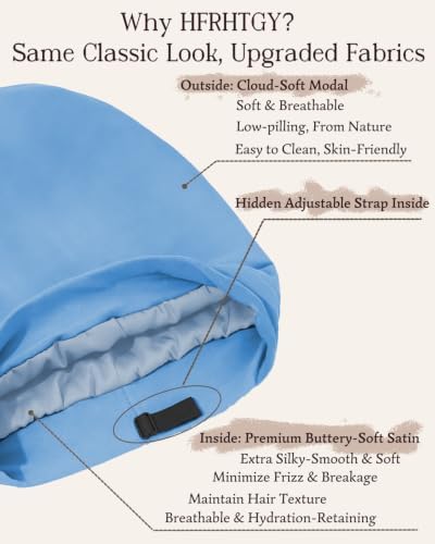 HFRHTGY Adjustable Satin Silk Hair Bonnet for Sleeping Men Women - Image 2