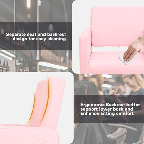 Artist hand Hair Salon Chair Pink and Gold, Hydraulic Styling Chair - Image 6