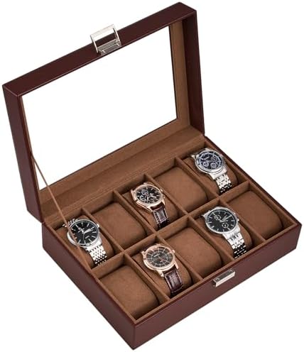 ProCase Watch Box, 10 Slot Mens Watch Display Case, Espresso by ProCase