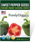 Organic Sweet Pepper Seeds (California Wonder) - Approx 25 Seeds - USDA Organic, Non-GMO, Open Pollinated, Heirloom, USA Origin by Purely+Organic+Products+LLC