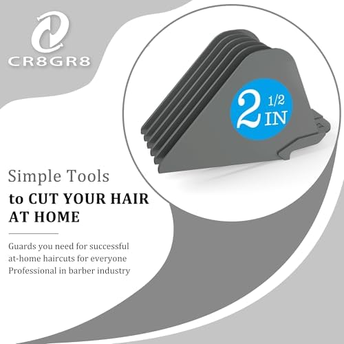 Clipper Guards for Wahl 10 12 14 16 18 20 Hair Clipper Guards 6pcs Extra Long Clipper Guard Attachments 2.5 Inch Clipper Guides Multiple Sizes Universal 2.5", 2.25", 2", 1.75", 1.5", 1.25" (Dark Gray) - Image 2