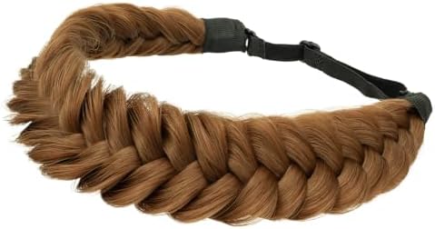 Synthetic Hair Braided Headband Classic Wide Strands Wedding Disorderly Fluffy Braids Wig Band Women Beauty Accessory - Image 4