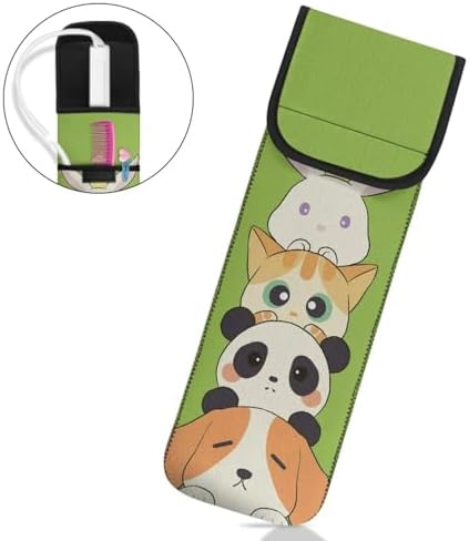 ZOUTAIRONG Curling Iron Heat Resistant Pouch Hair Tools Travel Bag Cute Animal Flat Iron Travel Case Heat Resistant Portable Curling Iron Storage Bag for Women Girls - Image 4