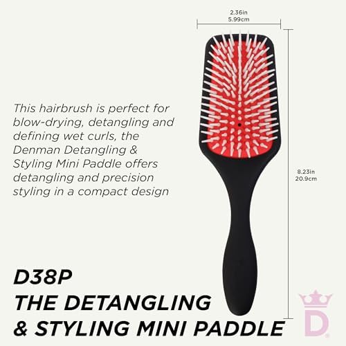 Denman Power Paddle Hair Brush for Quick and Convenient Detangling, Blow Drying and Styling - Combination of D3 Styling Pens & Paddle Brush - For Men and Women P038 - Image 2