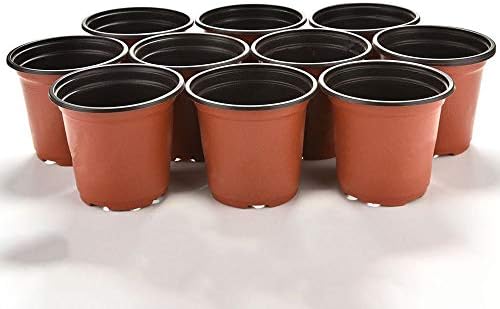 KINGLAKE 100 Pcs 6" Plastic Plants Nursery Pot/Pots Seedlings Flower Plant Container Seed Starting Pots - Image 5