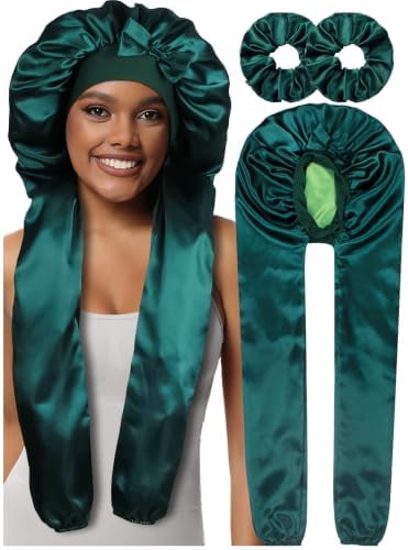 1+2 Satin Pantyhose Bonnet for Braids, Long Hair Bonnet for Women Sleeping by Heniho