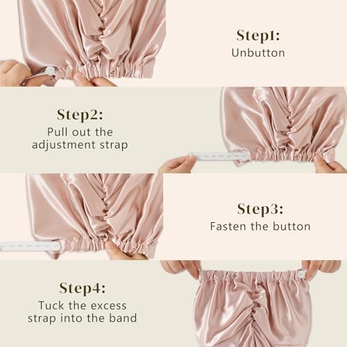 ZIMASILK 22 Momme 100% Mulberry Silk Bonnet for Sleeping Women, Pink - Image 6