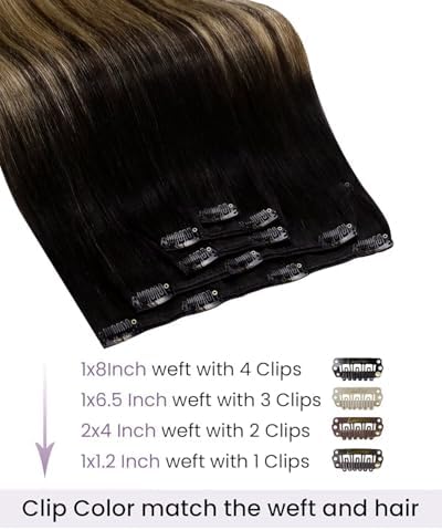 LaaVoo Clip on Extensions Human Hair 18in No Synthetic Smooth - Image 2