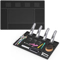 Magnetic Barber Mat for Clippers,Station Barber Tool Organizer Mat Rubber for Scissors Salon Barber shop Beauty Tools with 4 Slots Flexible Silicone Barber Pad Non-Slip Professional Barber Accessories by Unknown